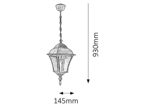 RabaLux Lampada a sospensione da esterno Toscana 8399 Alluminio