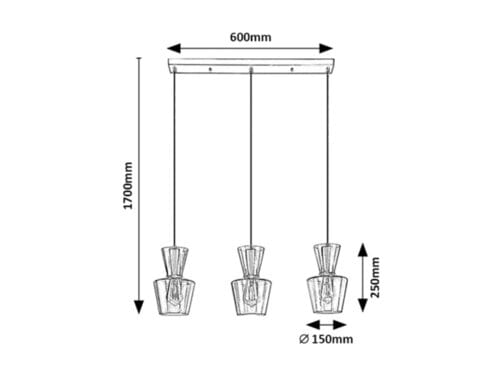 RabaLux Lampada Abra 72163 Nero