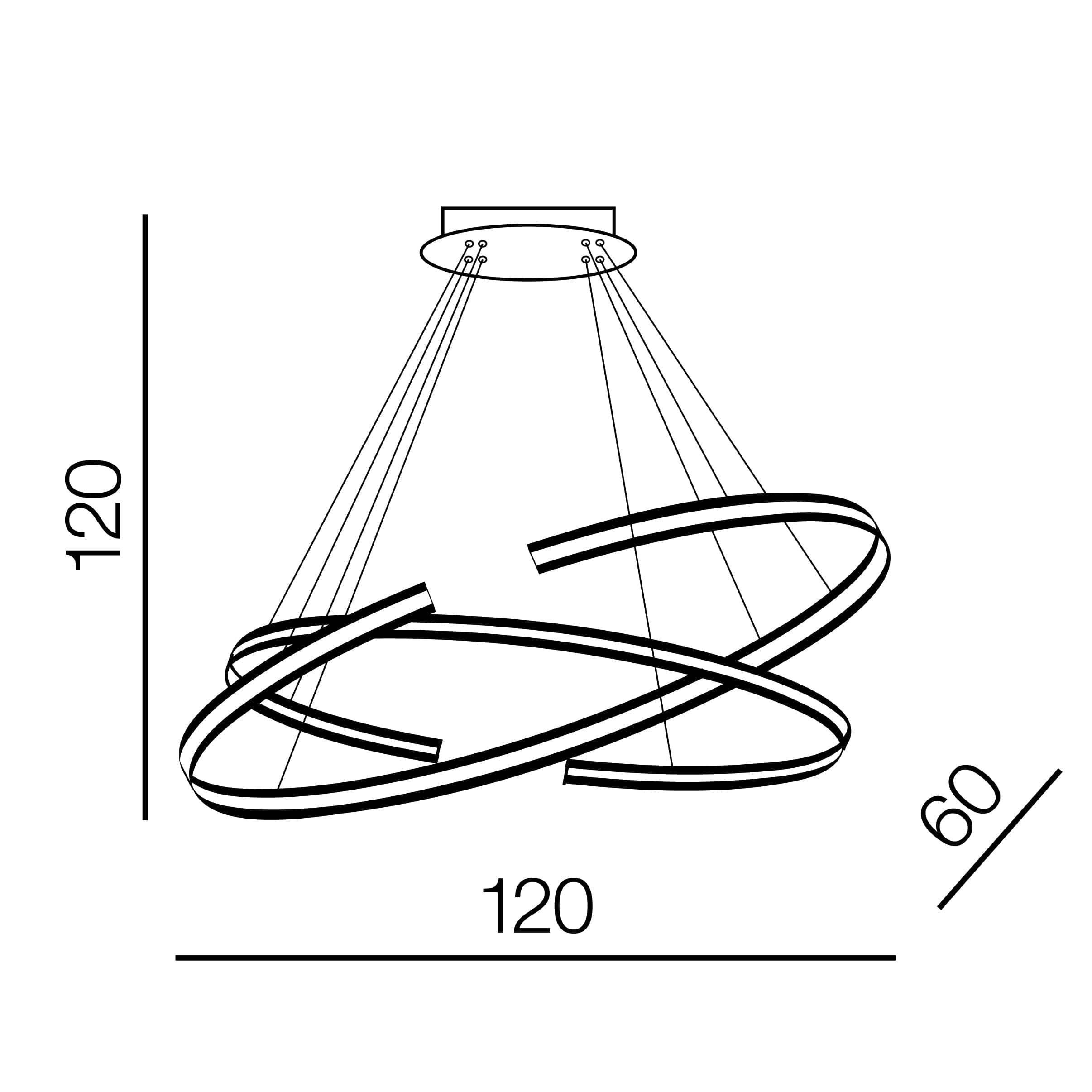 Azzarddo Lampada Alessia XL AZ3356 Nero