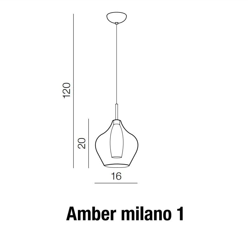Azzarddo Lampada Amber Milano 1 AZ2148 Cromo