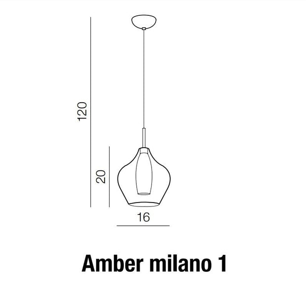 Azzarddo Lampada Amber Milano 1 AZ2148 Cromo