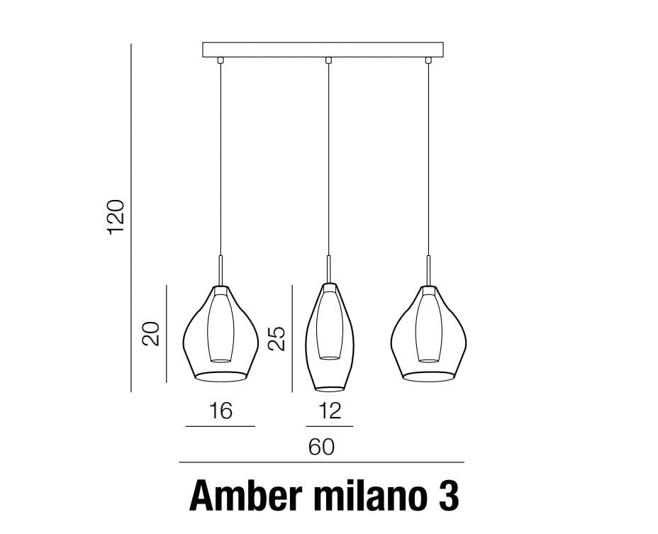 Azzarddo Lampada Amber Milano 3 AZ2149 Cromo