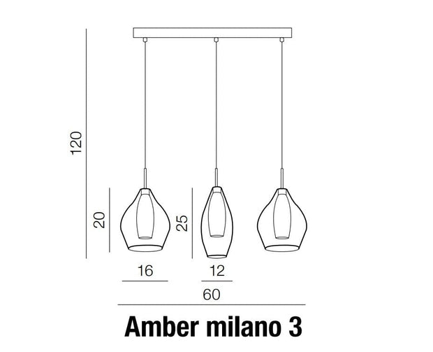 Azzarddo Lampada Amber Milano 3 AZ2149 Cromo