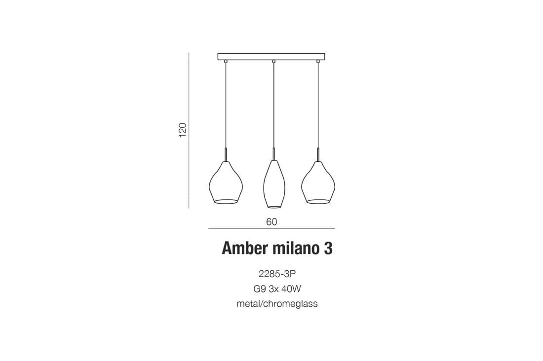 Azzarddo Lampada Amber Milano 3 AZ3078 Rame