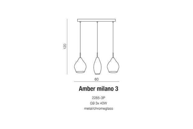 Azzarddo Lampada Amber Milano 3 AZ3078 Rame