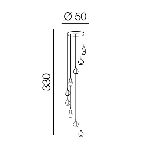 Azzarddo Lampada Amber Milano 9 AZ3673 Cromo