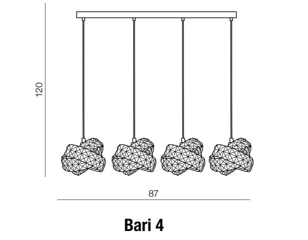 Azzarddo Lampada Bari 4 AZ2105 Cromo