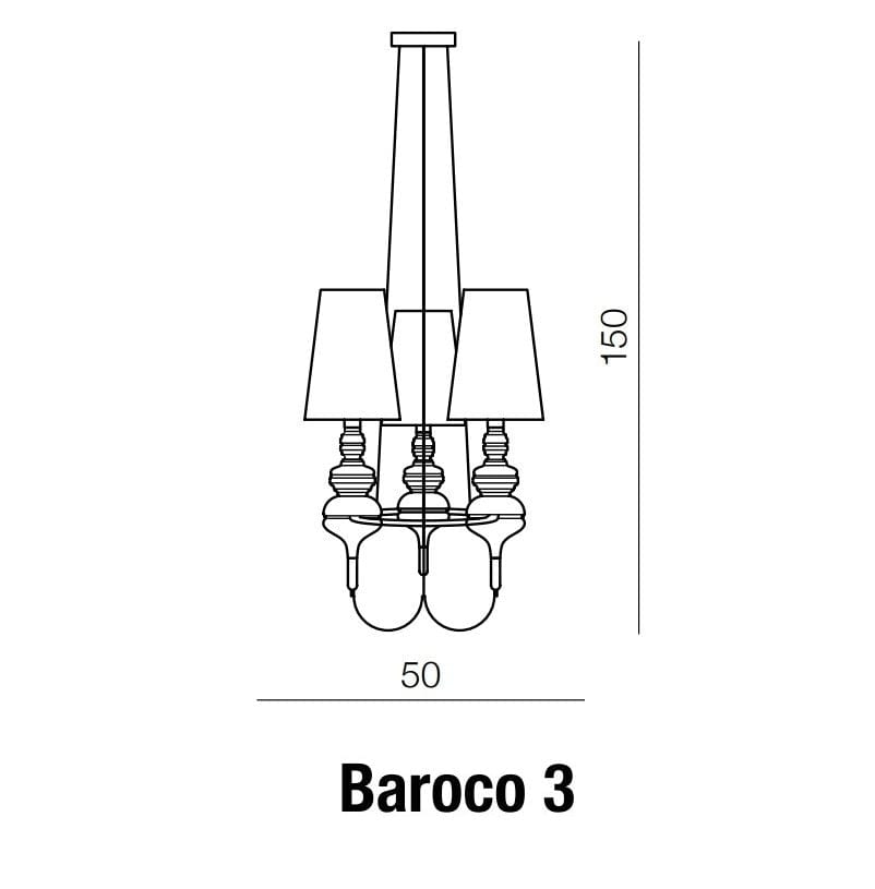 Azzarddo Lampada Baroco 3 AZ2163 Nero