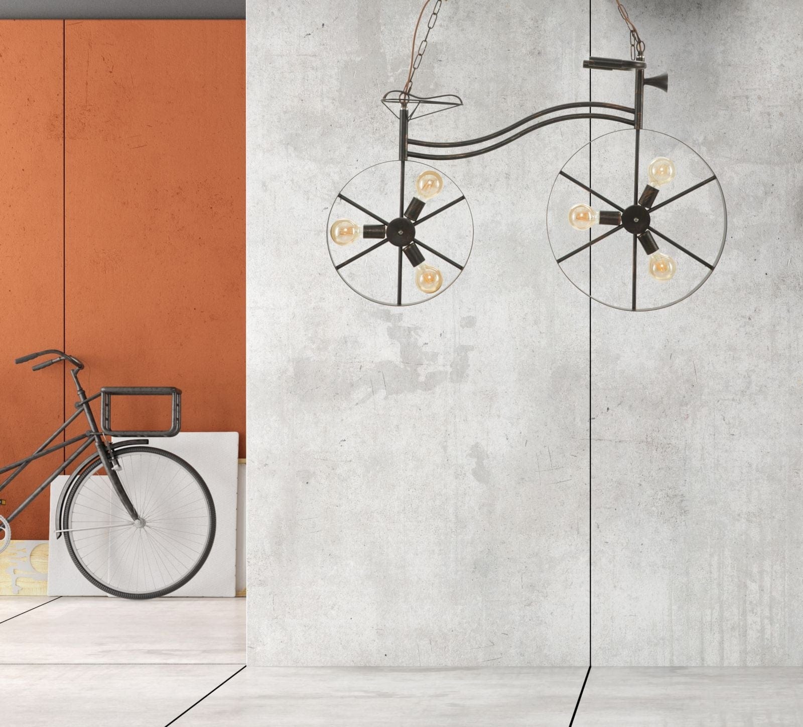 Mauro Ferretti Lampada Bicicletta Nero