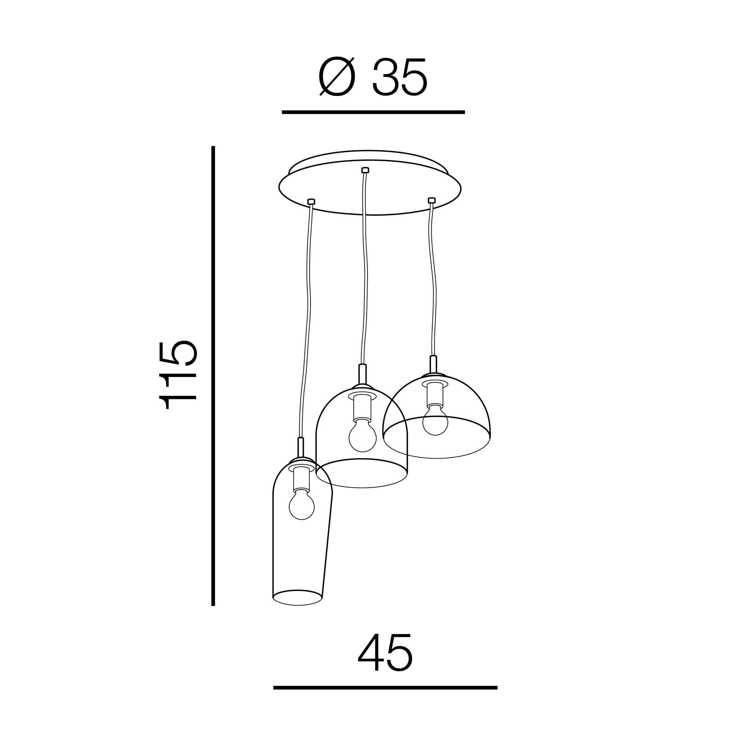 Azzarddo Lampada Blanca 3 AZ3336 Grigio