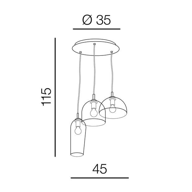 Azzarddo Lampada Blanca 3 AZ3338 Trasparente