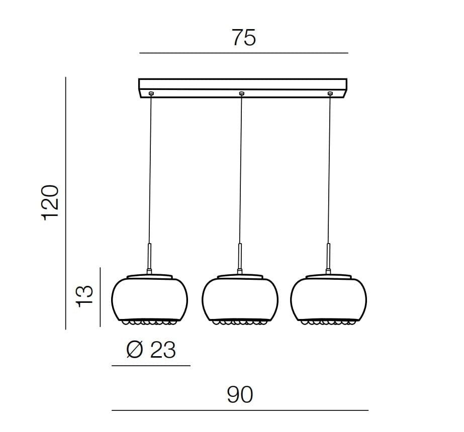 Azzarddo Lampada Burn 3 Line AZ2454 Cromo