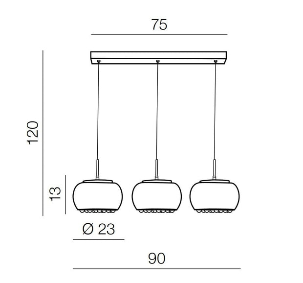 Azzarddo Lampada Burn 3 Line AZ2454 Cromo