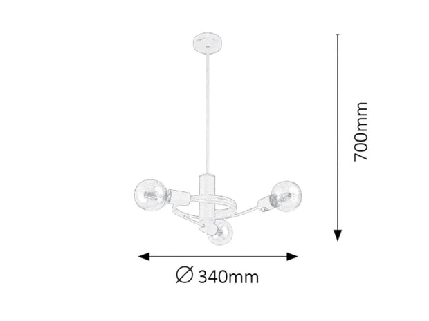 RabaLux Lampada Carly 2097 Nero