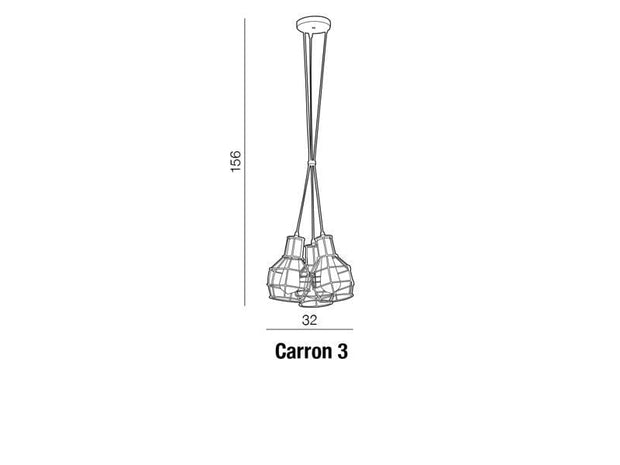 Azzarddo Lampada Carron 3 AZ1660 Rame