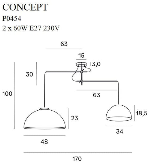 Maxlight Lampada Concept P0454 Oro