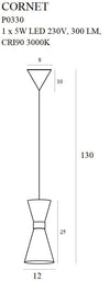 Maxlight Lampada Cornet P0330 Nero