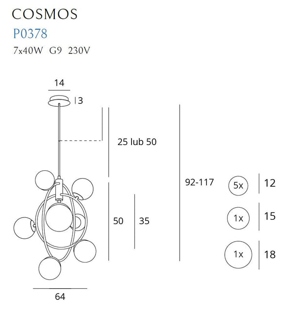 Maxlight Lampada Cosmos P0378 Oro