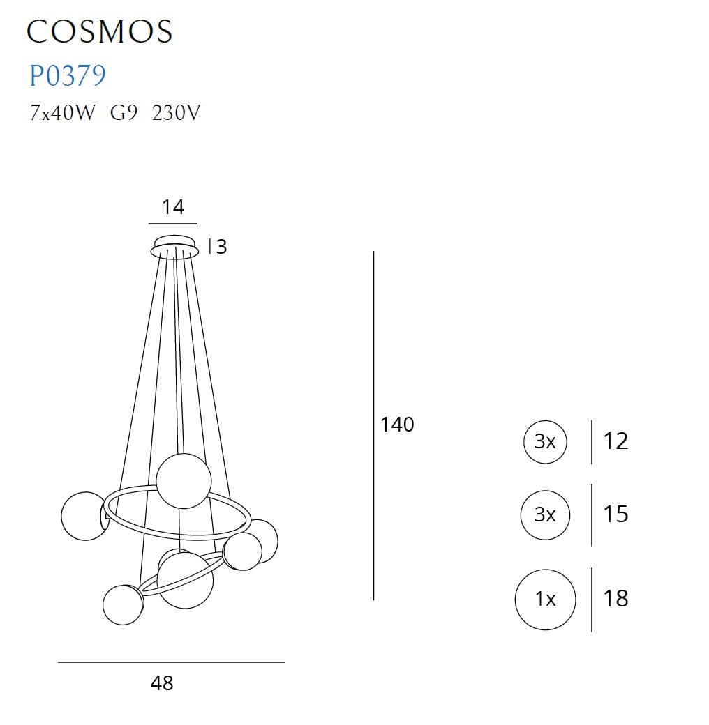 Maxlight Lampada Cosmos P0379 Oro