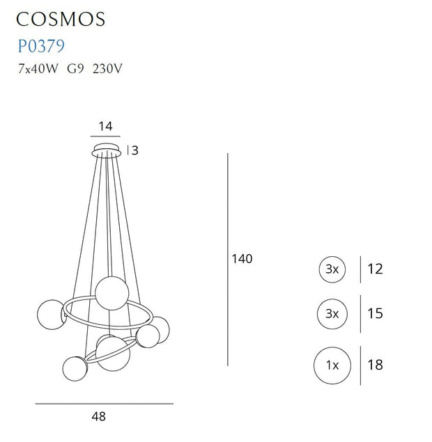 Maxlight Lampada Cosmos P0379 Oro