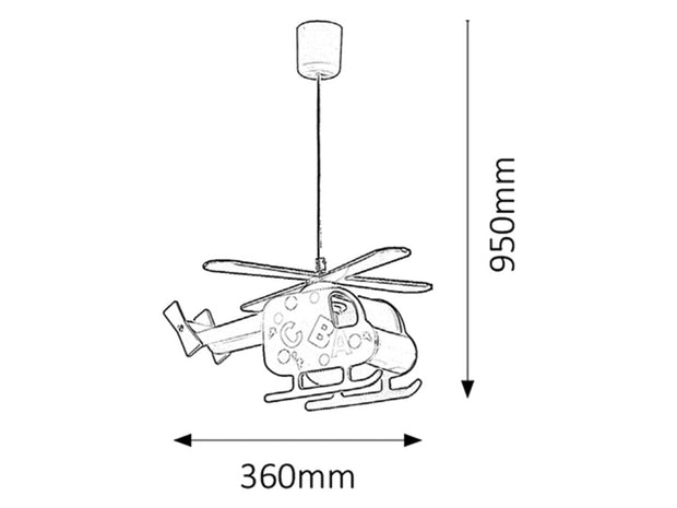 RabaLux Lampada da bambini Helicopter Multicolore