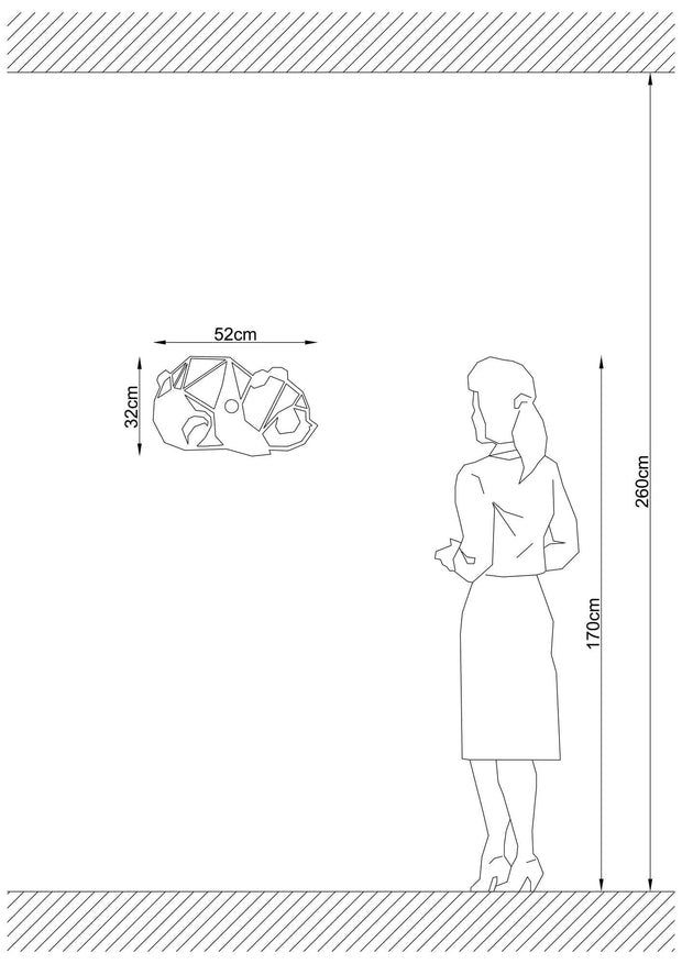 Asir Lampada da parete 582-A Nero