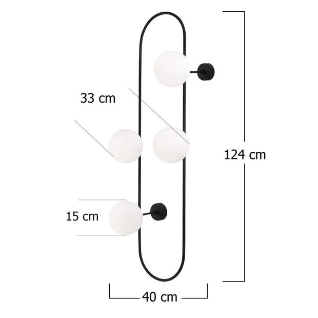Asir Lampada da parete Abakus 4901 Bianco e Nero