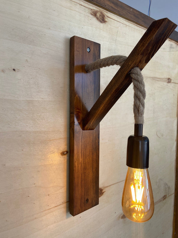 Asir Lampada da parete Ahsap 18 Noce