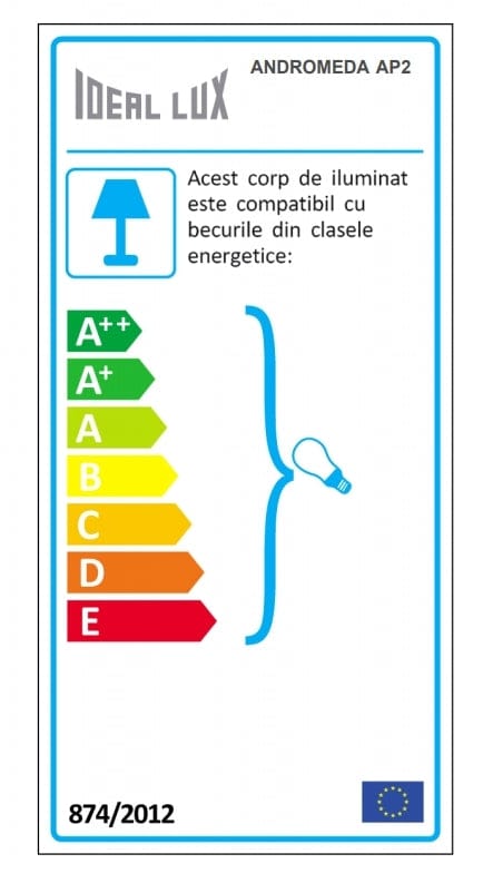 IdealLux Lampada da parete Andromeda AP2 Marrone
