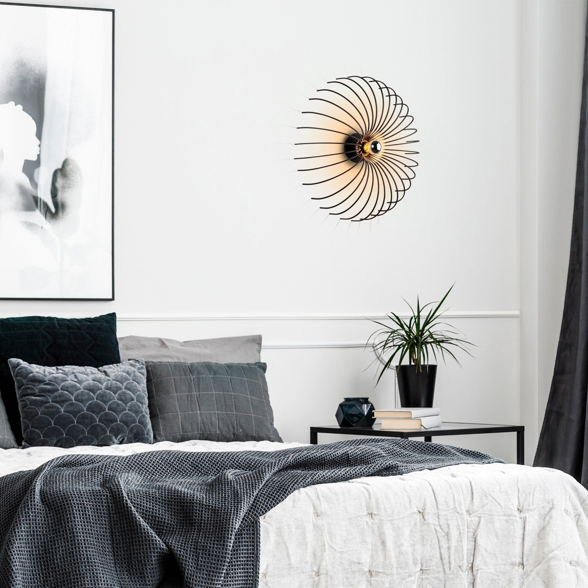 Asir Lampada da parete Aspendos N-643 Nero