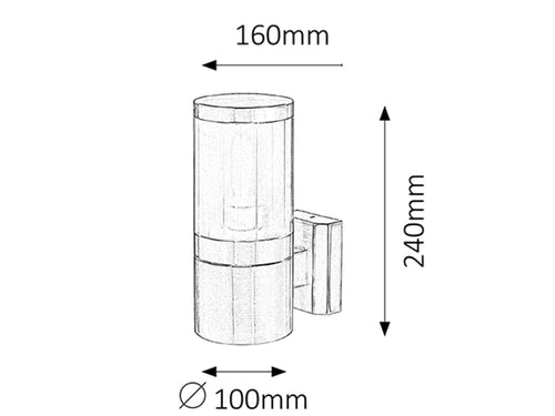 RabaLux Lampada da parete Atlanta Small 8166 Cromo