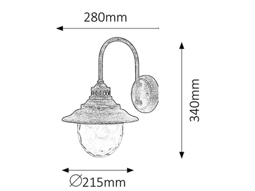 RabaLux Lampada da parete Barcelona 8677 Ottone