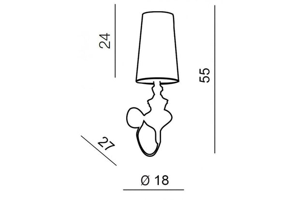 Lampada da parete Baroco AZ0062 Nero (2)