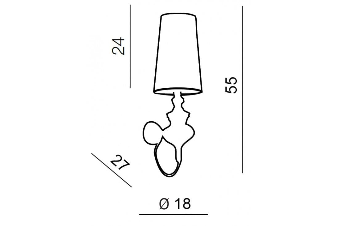 Azzarddo Lampada da parete Baroco AZ0308 Argento