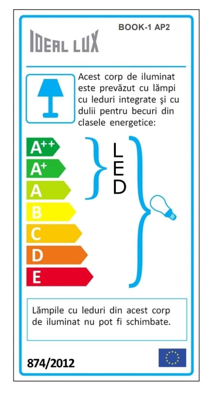 IdealLux Lampada da parete Book-1 AP2 Bianco