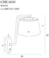 Maxlight Lampada da parete Chicago W0193 Bianco
