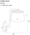 Maxlight Lampada da parete Chicago W0194 Nero