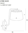 Lampada da parete Chicago W0195 Cromo (2)