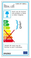 IdealLux Lampada da parete Cube AP1 Small Bianco