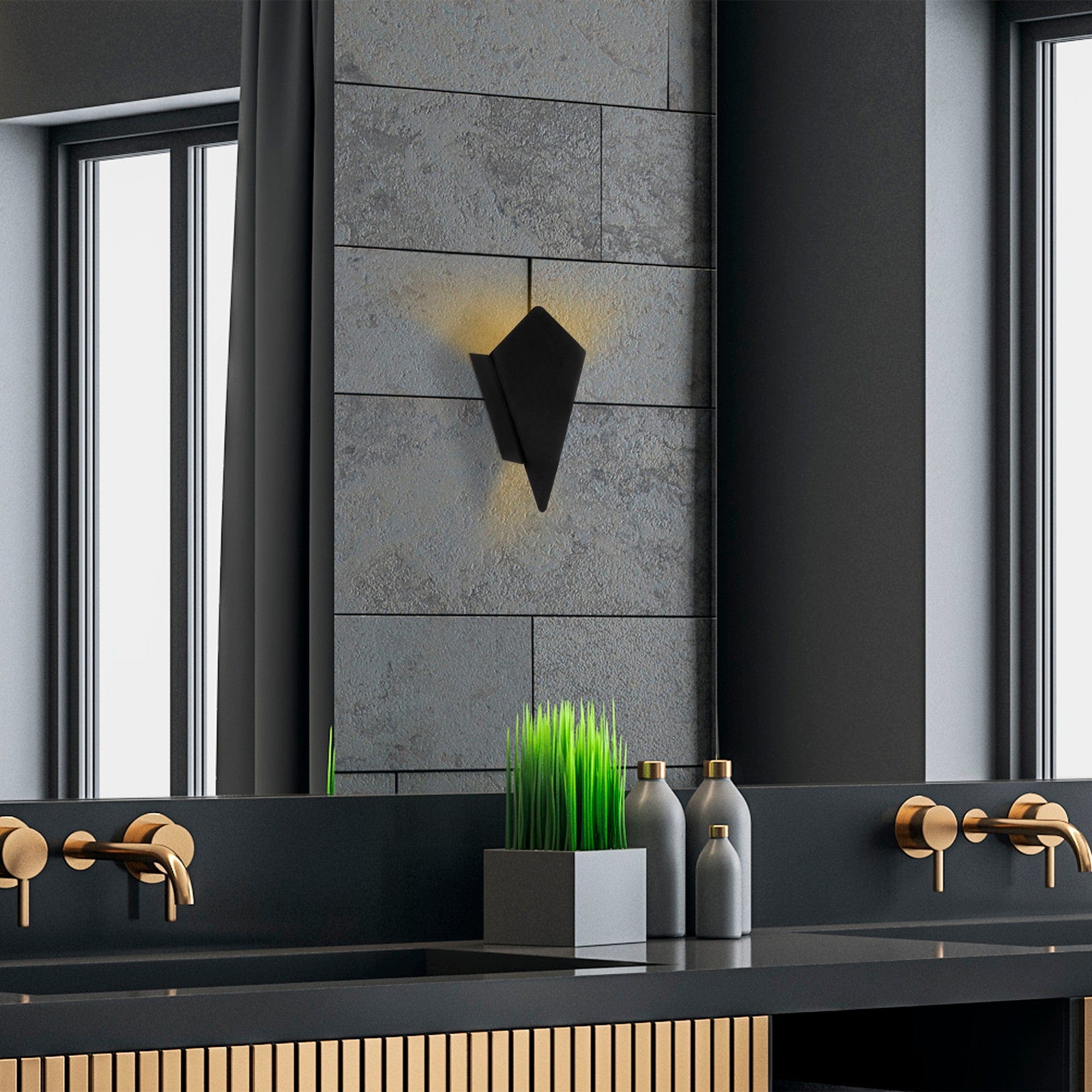 Asir Lampada da parete Cut 11835 Nero