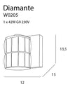 Lampada da parete Diamante W0205 Cromo (2)