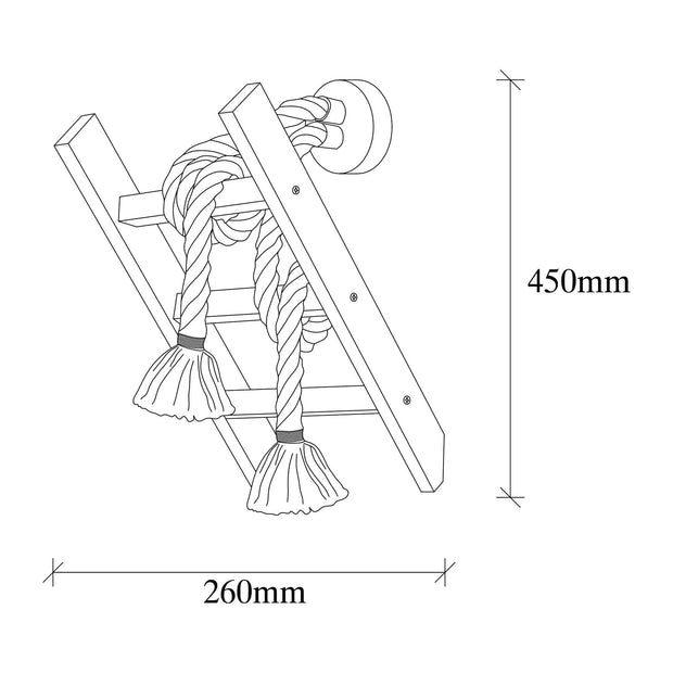 Asir Lampada da parete Erebos 120-A Naturale