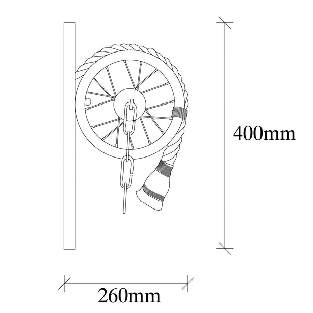 Asir Lampada da parete Erebos 123-A Nero