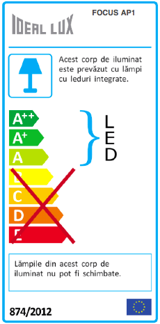 IdealLux Lampada da parete Focus AP1