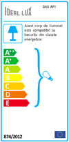 IdealLux Lampada da parete Gas AP1