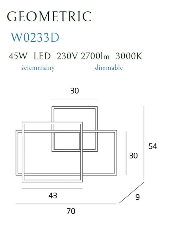 Maxlight Lampada da parete Geometric W0233D Nero