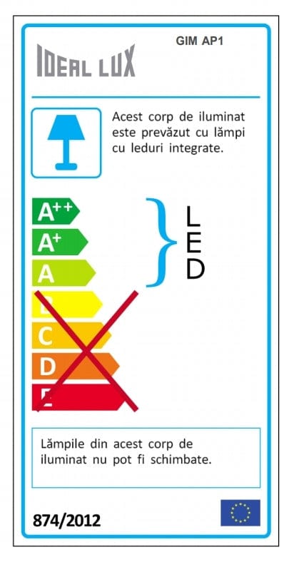 IdealLux Lampada da parete Gim AP1 Nero