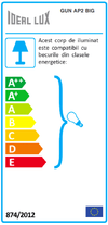 IdealLux Lampada da parete Gun AP2 Big