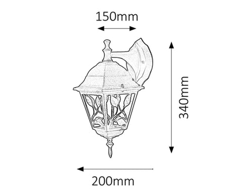 RabaLux Lampada da parete Haga Down 8243 Nero