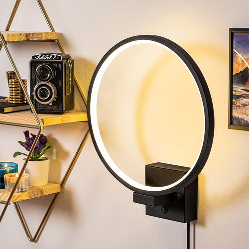 Asir Lampada da parete Halka 13309 Nero